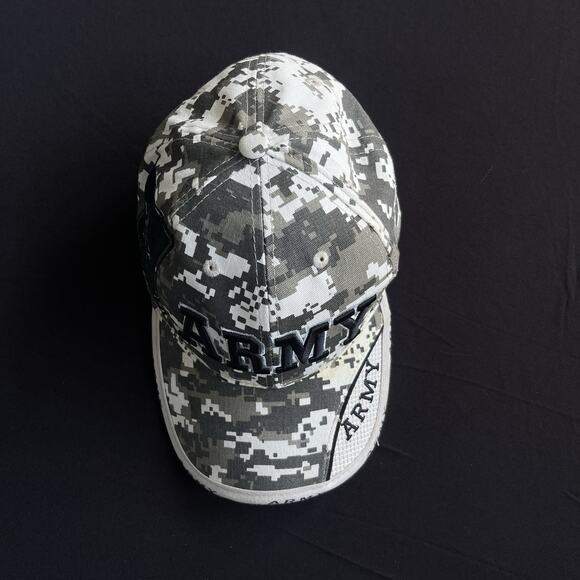 US Army Strapback Hat Digi Camo Adjustable Brown Military Star Logo Cotton - Picture 3 of 12